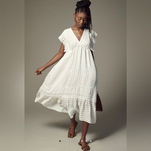 NWT - ANTHROPOLOGIE - V-neck ruffled tiered baby doll dress